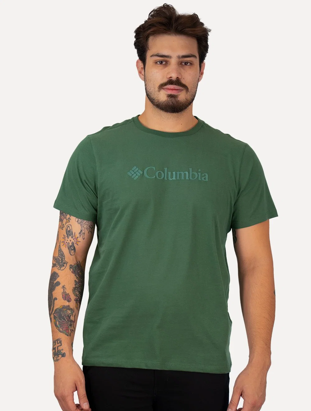 Camiseta Columbia Masculina Regular Logo Branded Shadow Verde