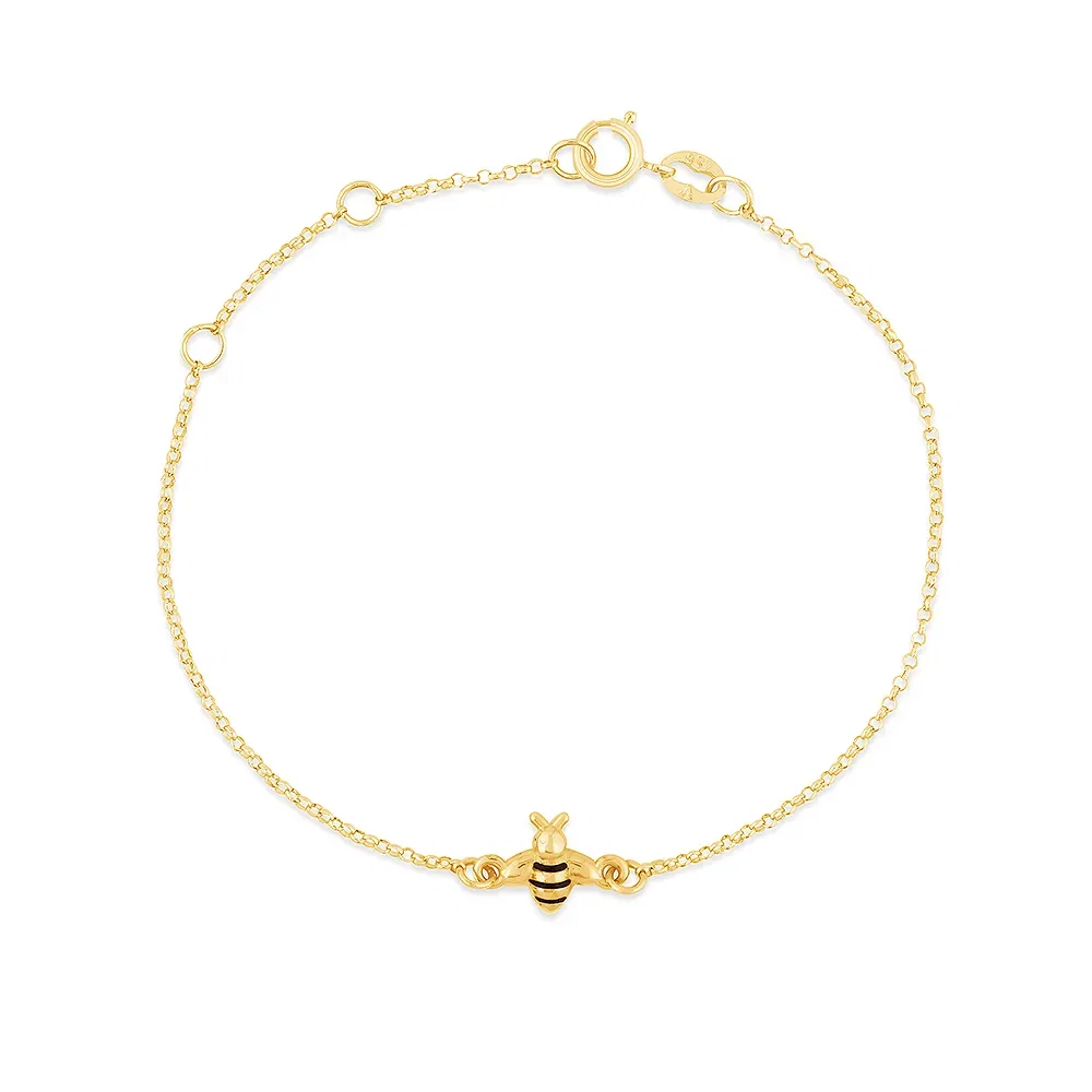 Pulseira Baby Abelha em Ouro Amarelo 18k