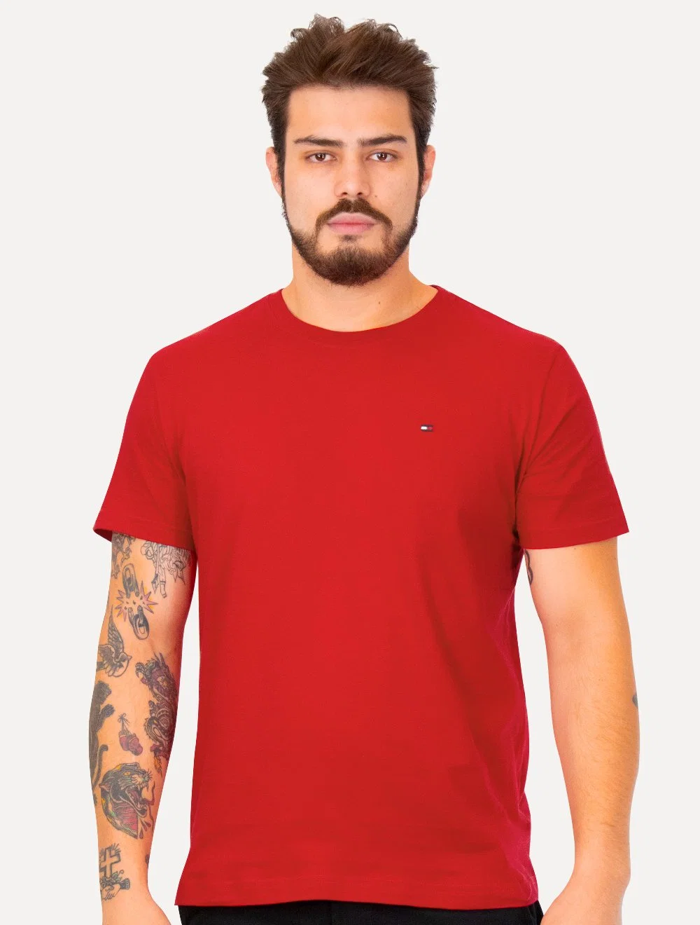 Camiseta Tommy Hilfiger Masculina Essential Cotton Vermelha — imagem 1