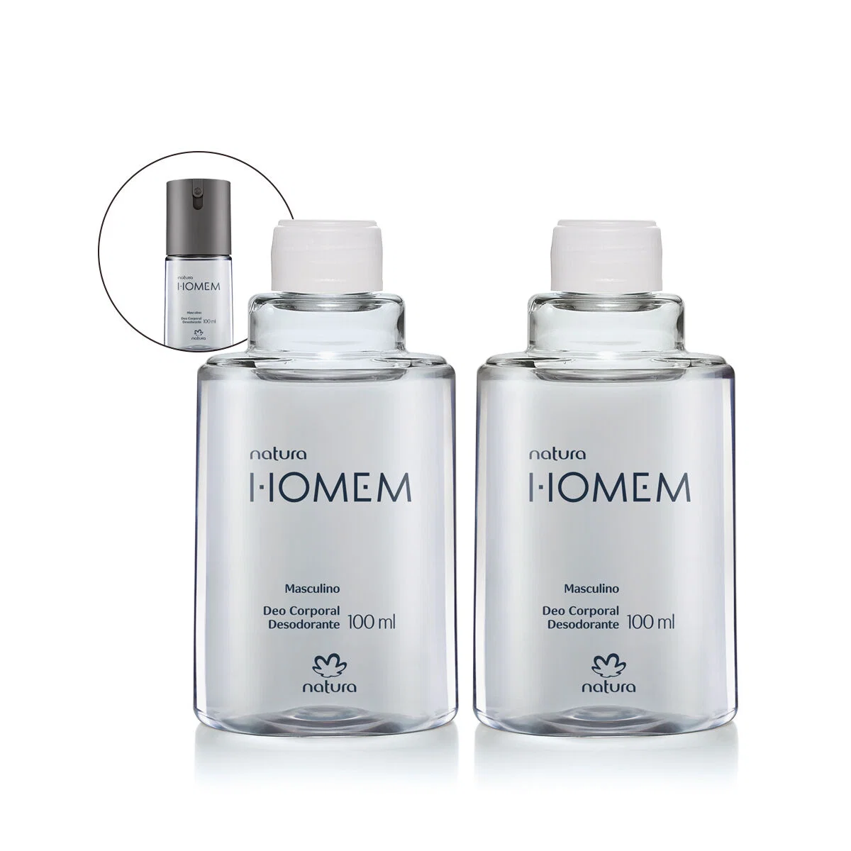 Kit Refil Desodorante Corporal Natura Homem 2 un de 100 ml