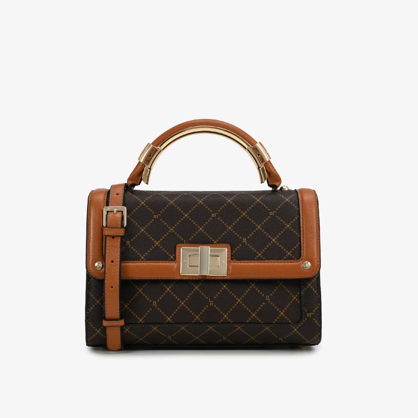 Bolsa Satchel Marrom Monograma JB