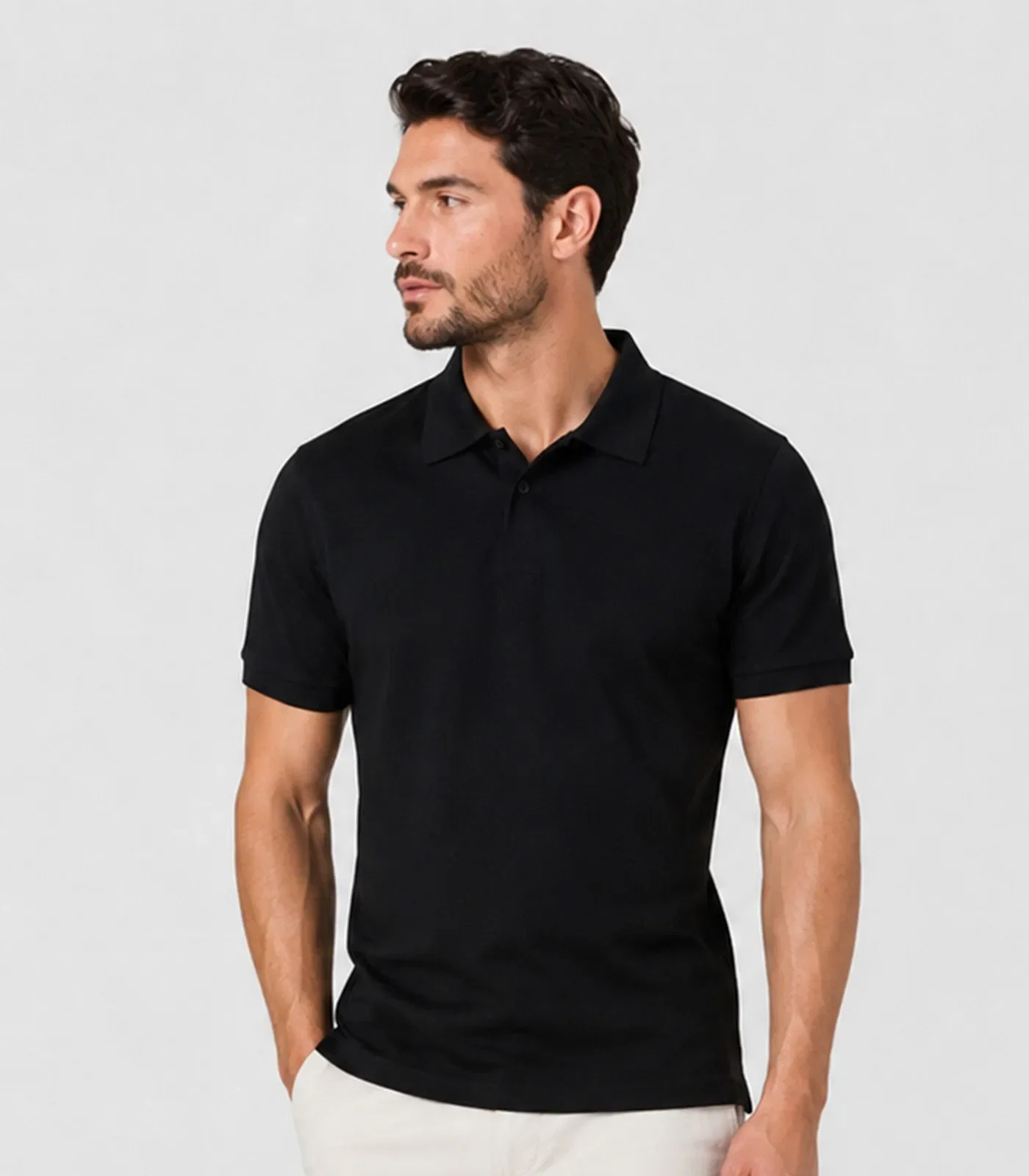 Camisa Polo Masculina Manga Curta Select Preto — imagem 1