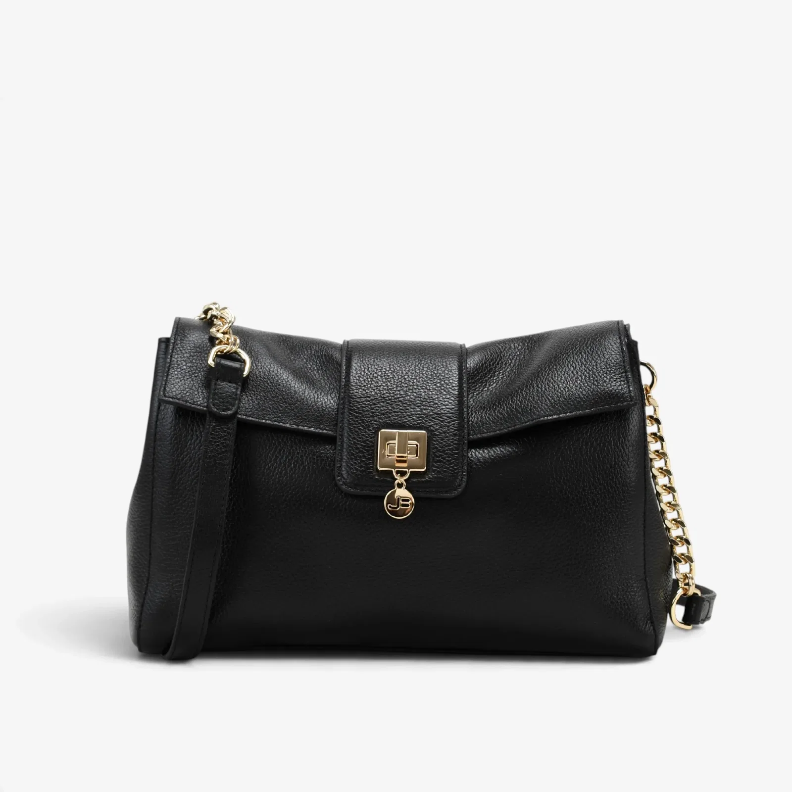 Bolsa Transversal Preto Couro
