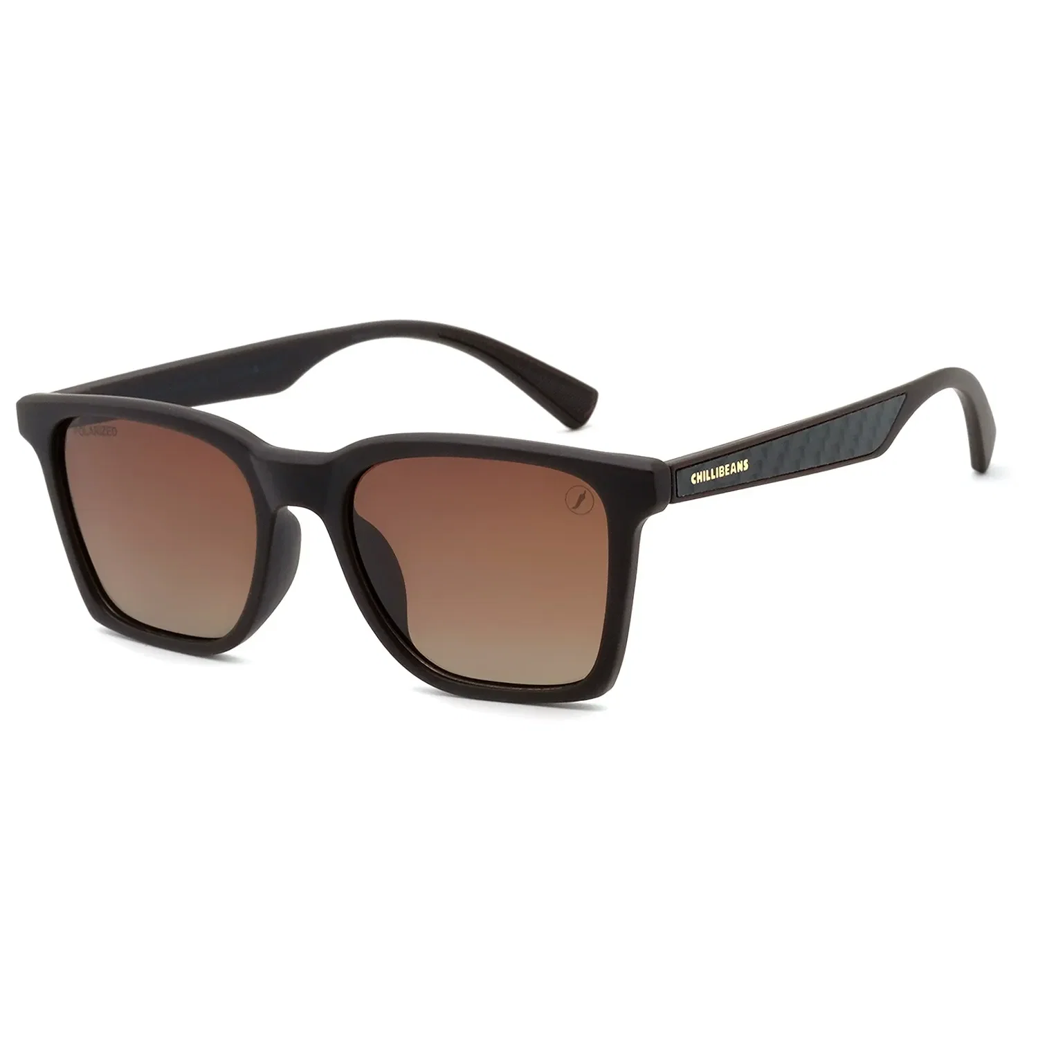 Óculos de Sol Masculino Chilli Beans Quadrado Polarizado Degradê Marrom