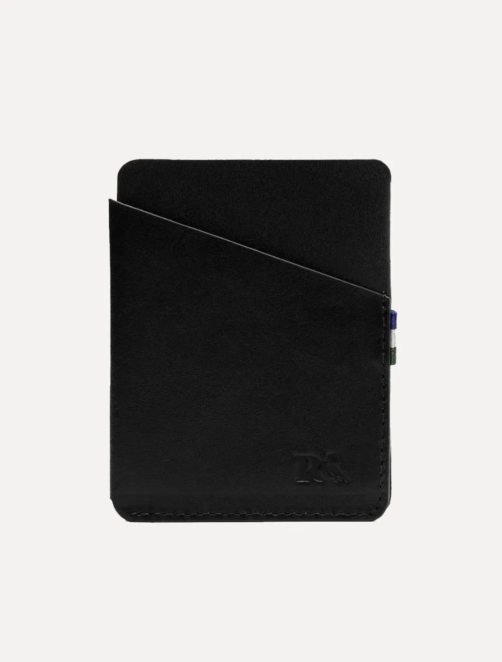 Carteira Reserva Masculina Porta-Cartão Couro Transpasse Bandeira Preta