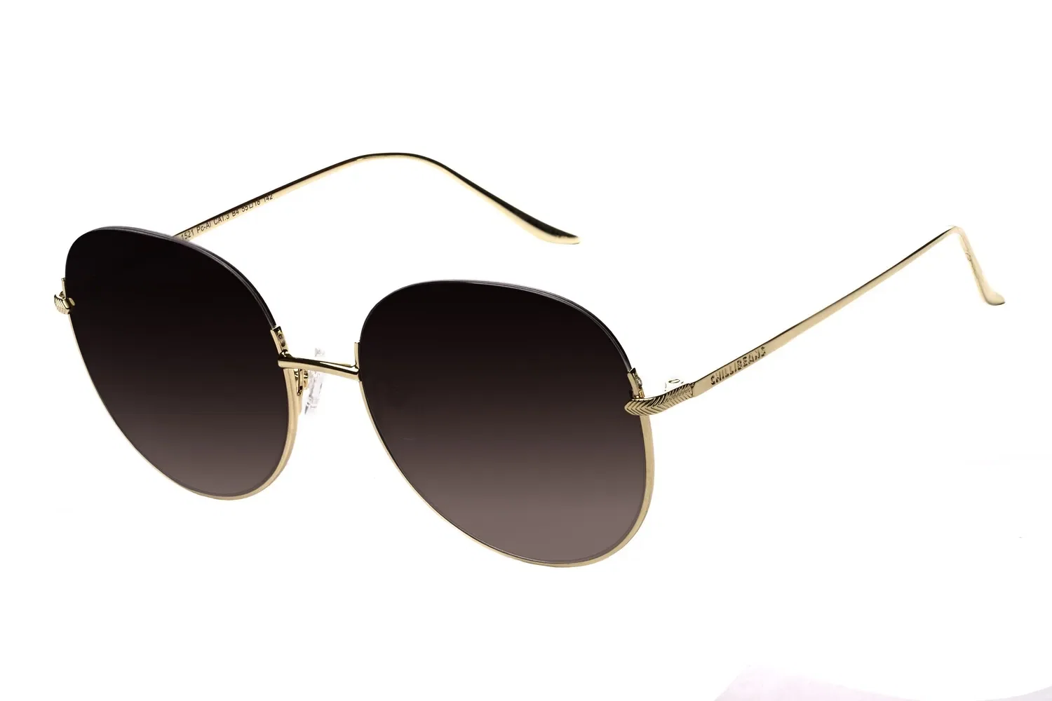 Óculos De Sol Feminino Chilli Beans Redondo Dourado — imagem 1