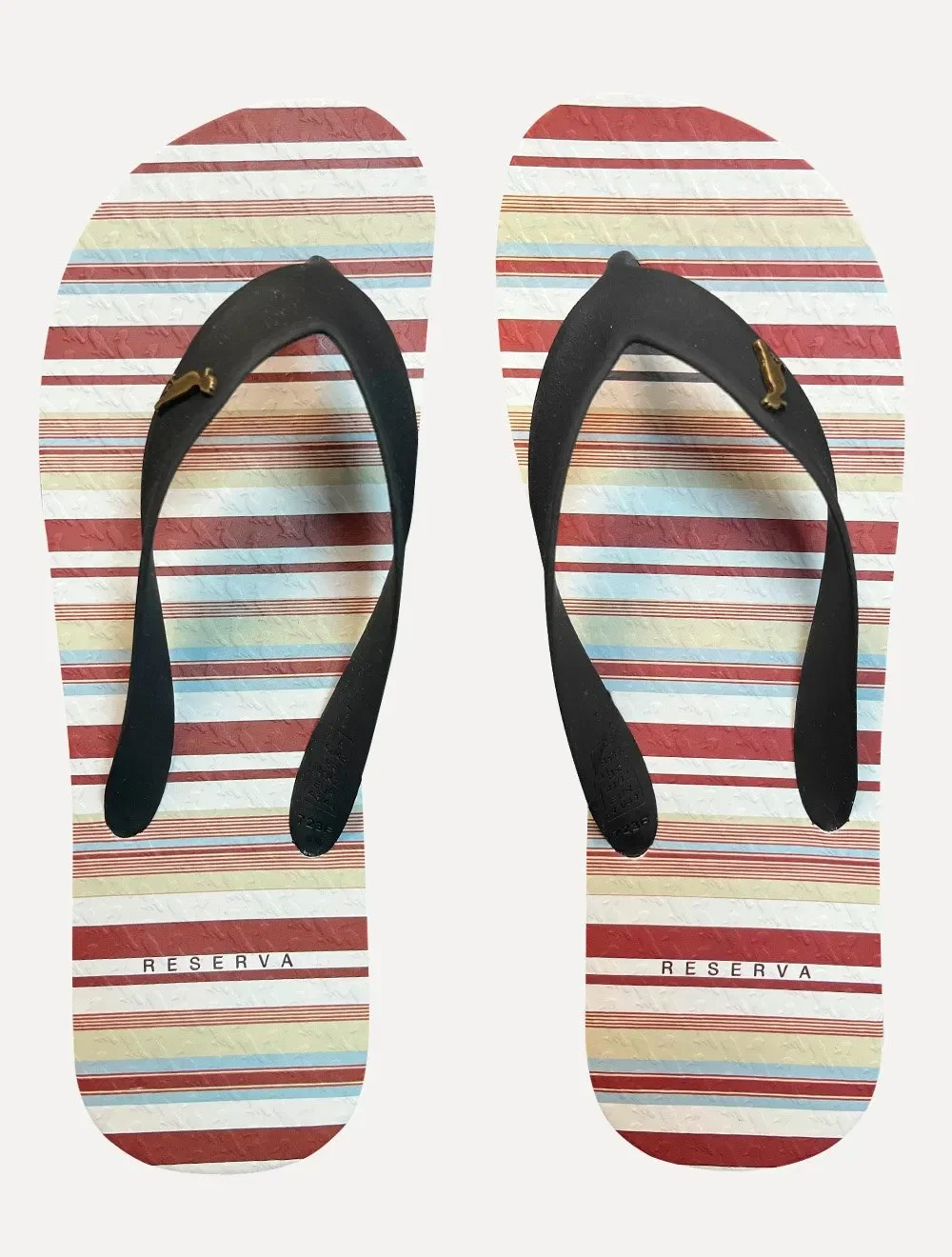 Chinelo Reserva Masculino RSV Canelado Listras Branco