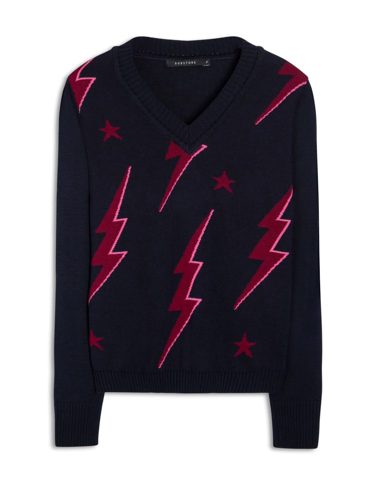 Tricot Jacquard Bolt Marinho