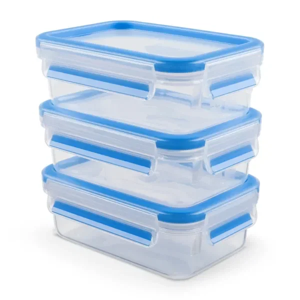 3 Potes Plásticos Clipclose 550ml Emsa