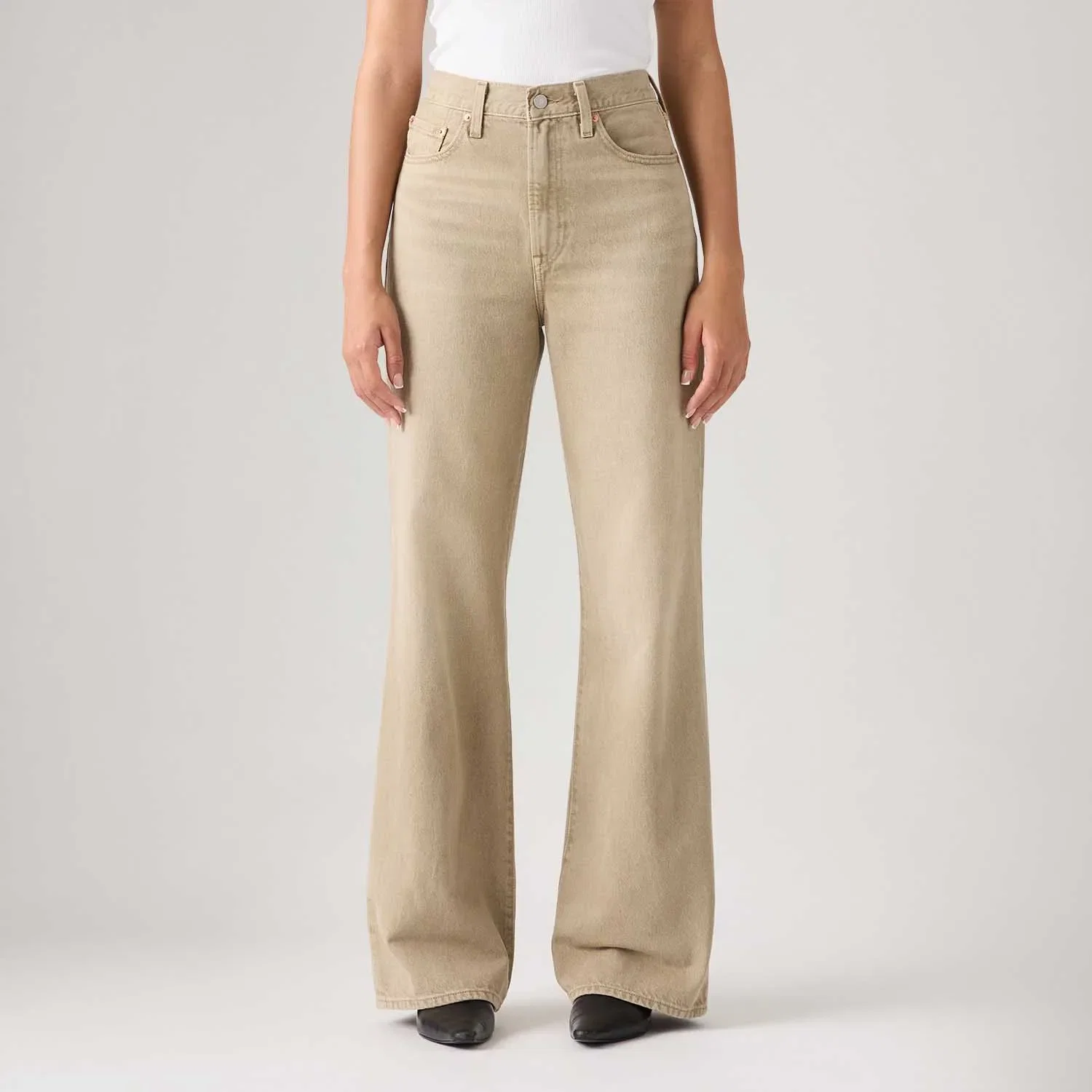 Calça Jeans Levi's® Ribcage Wide Leg Bege — imagem 1