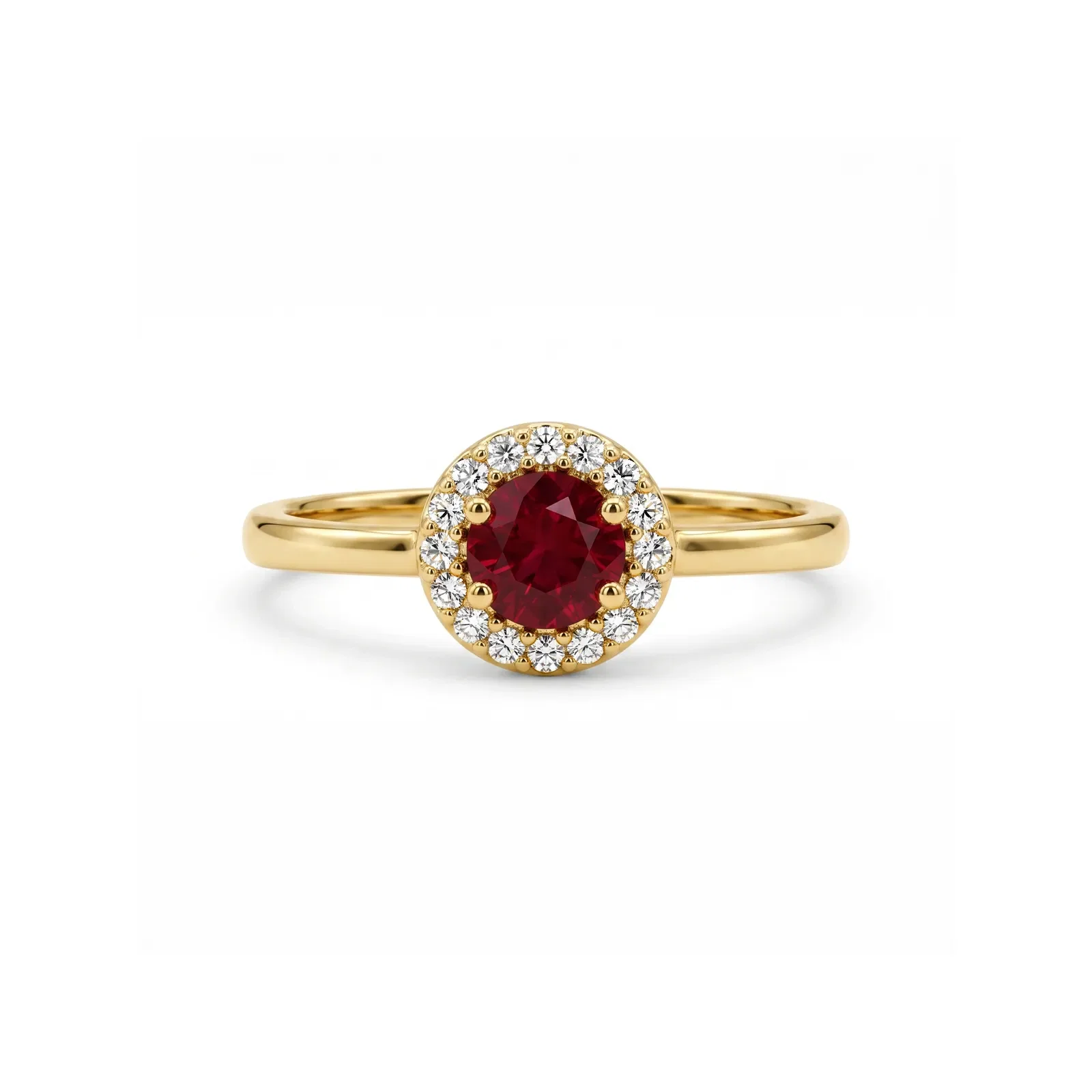 Anel Classic Oriental em Ouro Amarelo 18k com Rubi e Diamantes