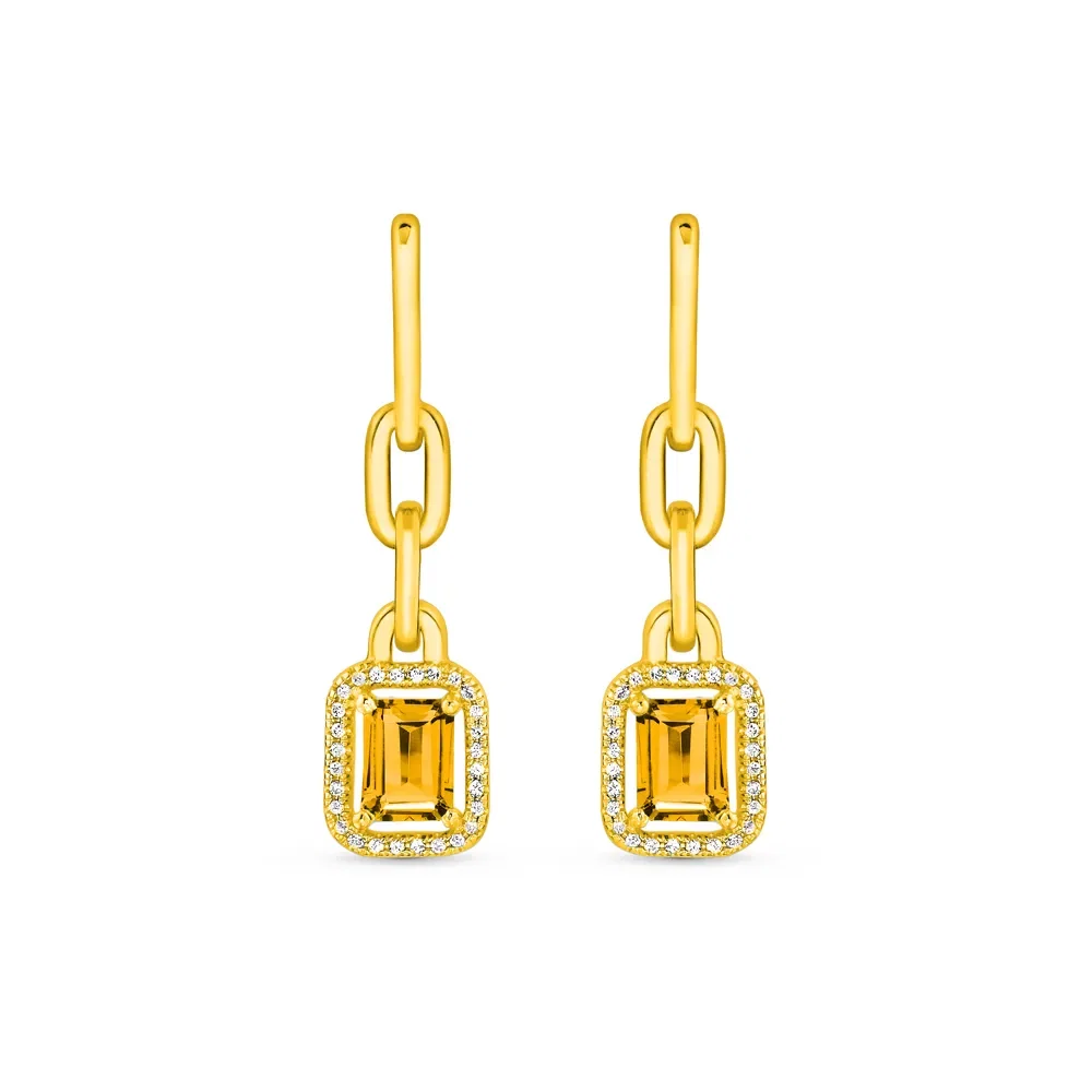 Brinco Chains em Ouro Amarelo 18k com Citrino e Diamantes — imagem 1