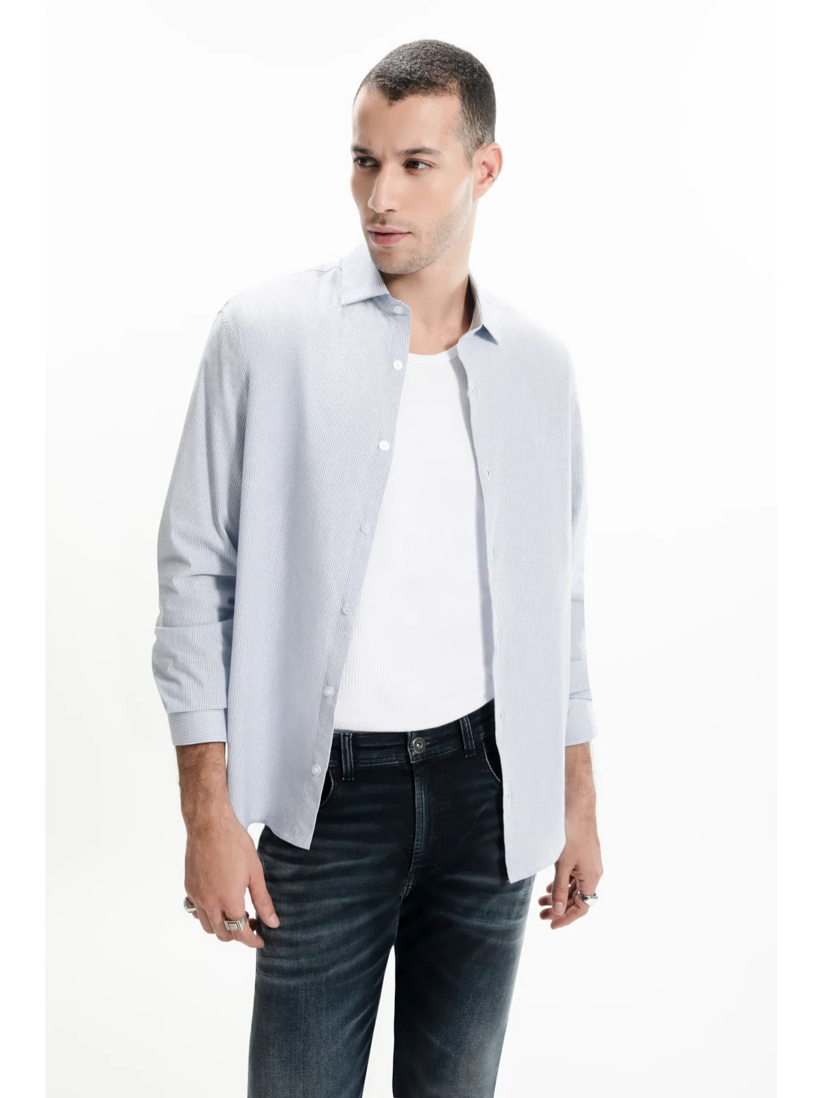 Camisa Tricoline Classic Anatomic Azul Bic