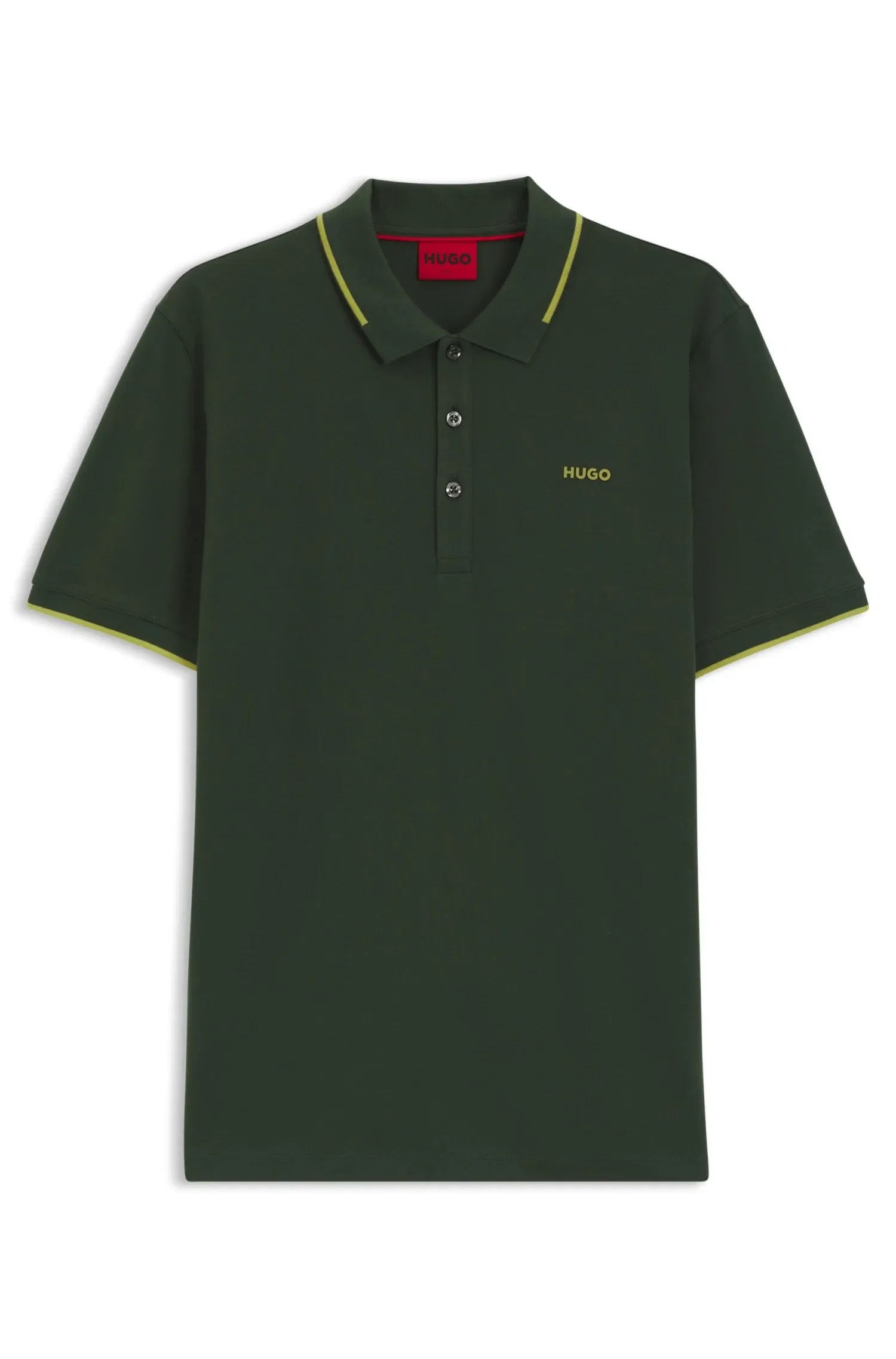 Polo Slim Fit De Algodão Elástico Com Logo