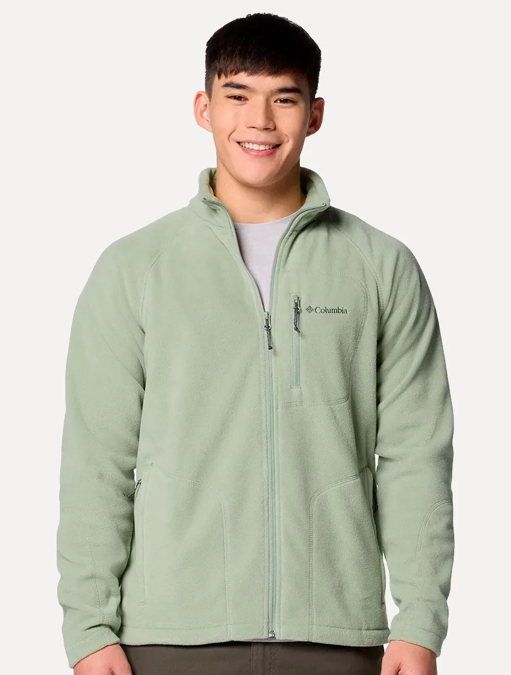 Jaqueta Columbia Masculina Fleece Fast Trek II Full Zip Verde Claro — imagem 1