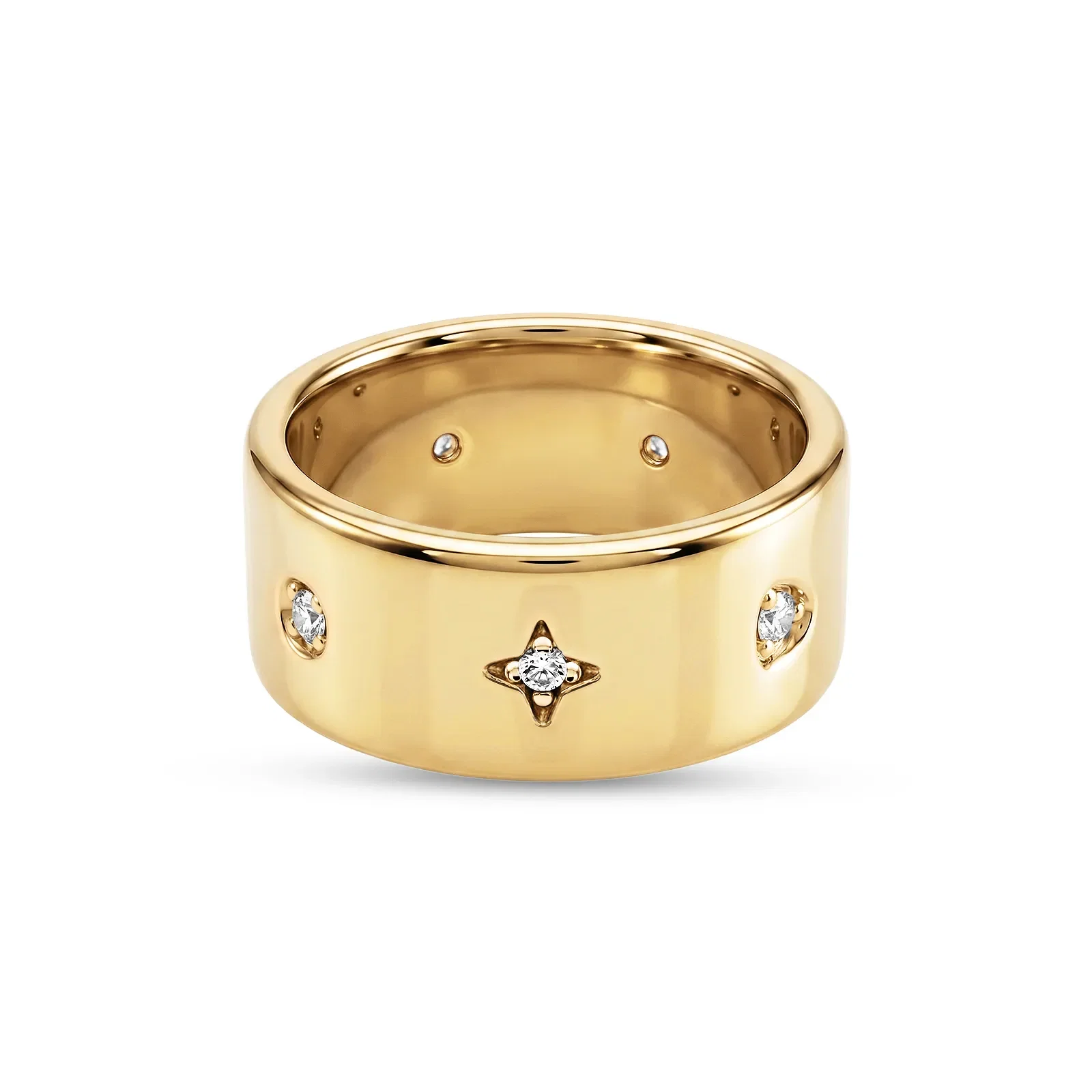 Anel Life Celestial em Prata 925 com Banho de Ouro Amarelo e Zircônia Incolor