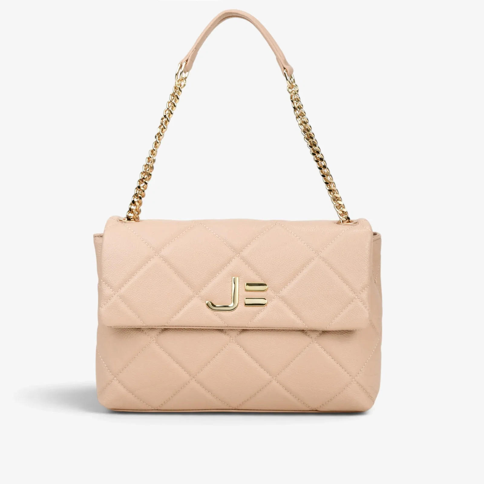 Bolsa De Ombro Nude Areia Matelassê Couro