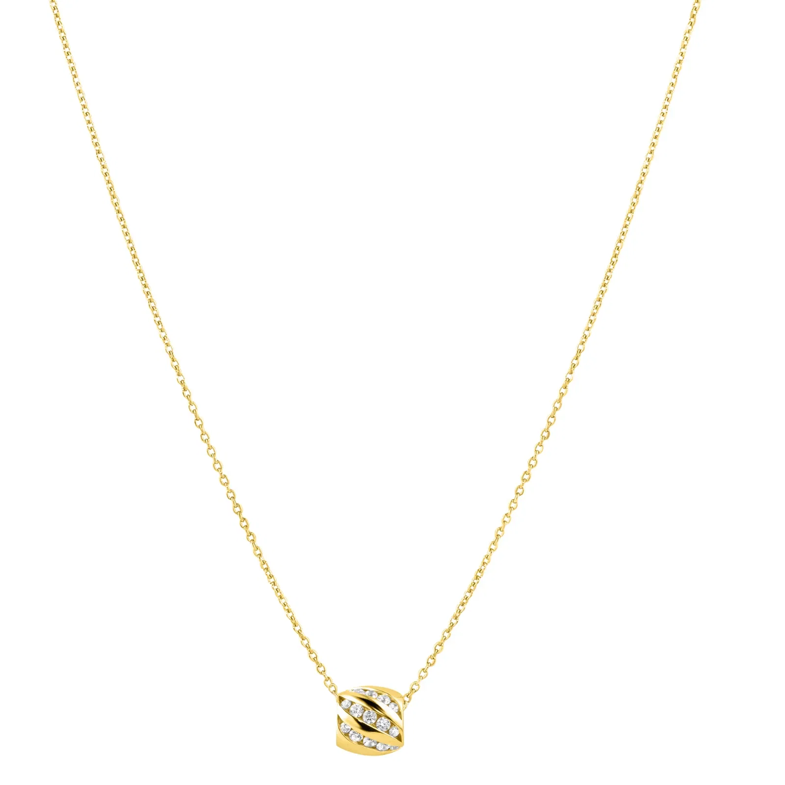 Colar Life Fusion em Prata 925 com Banho de Ouro Amarelo 18k com Pedras Incolores, 45cm