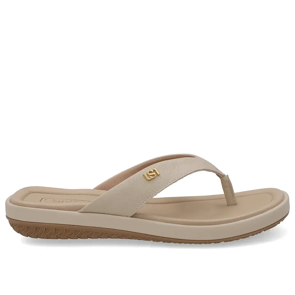 Chinelo Em Couro Bege