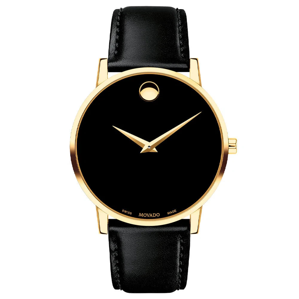 Relógio Movado Masculino Couro Preto 607271 — imagem 1