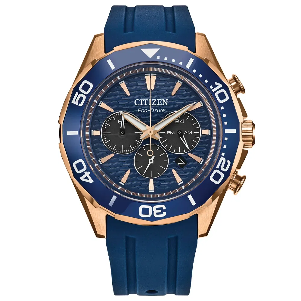 Relógio Citizen Endeavor Chrono Masculino em Silicone Azul CA4733-00LN — imagem 1