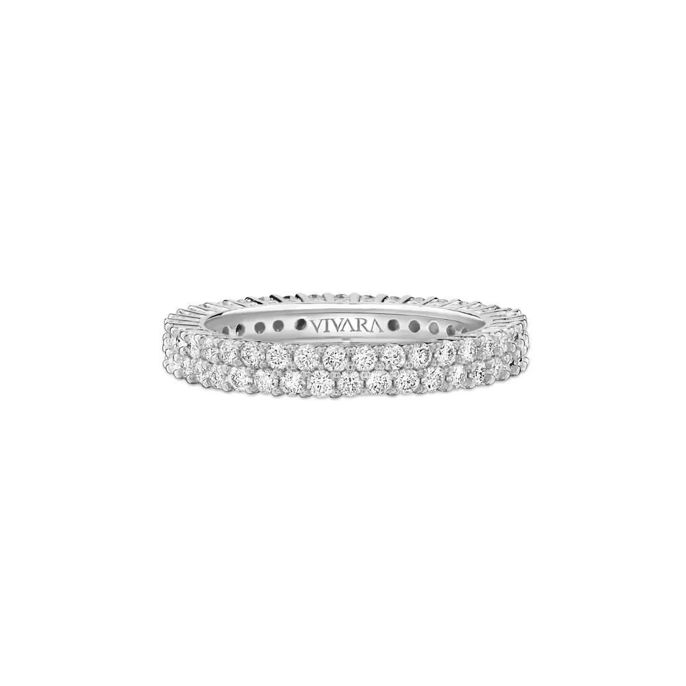 Aliança Inteira Eternity em Ouro Branco 18k com Diamantes 1,48ct, 3mm — imagem 1