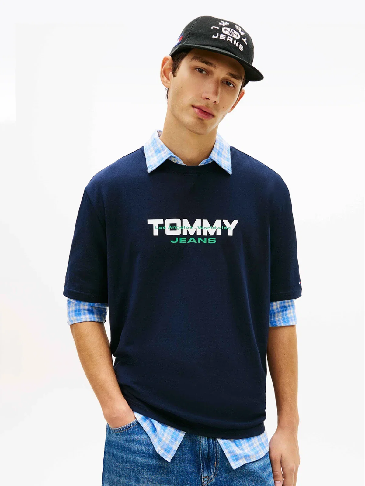 Camiseta Anos 90 Color Block Manga Curta — imagem 1