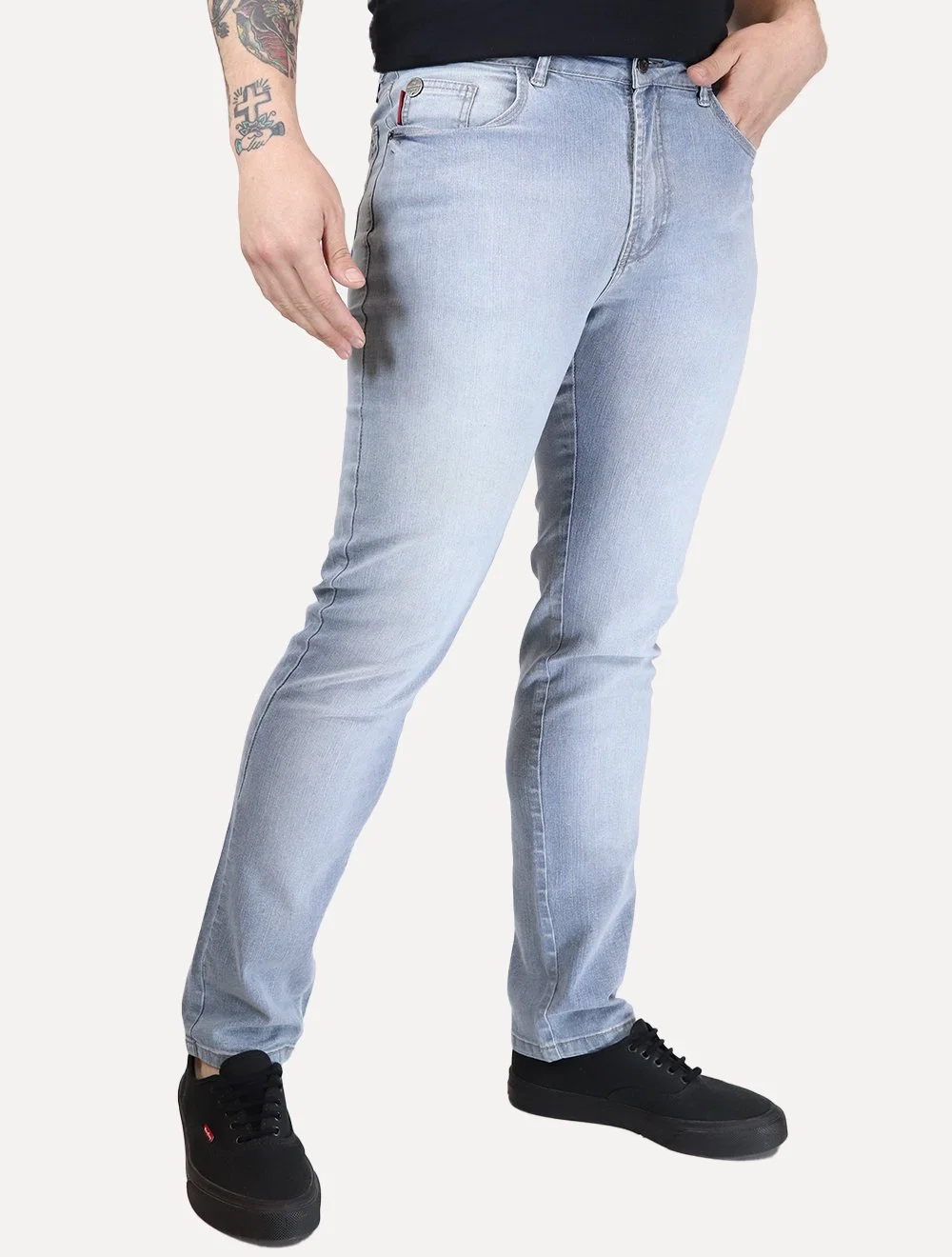 Calça Ellus Jeans Masculina Slim Sprouting LY IV Metal Zetex Azul Claro