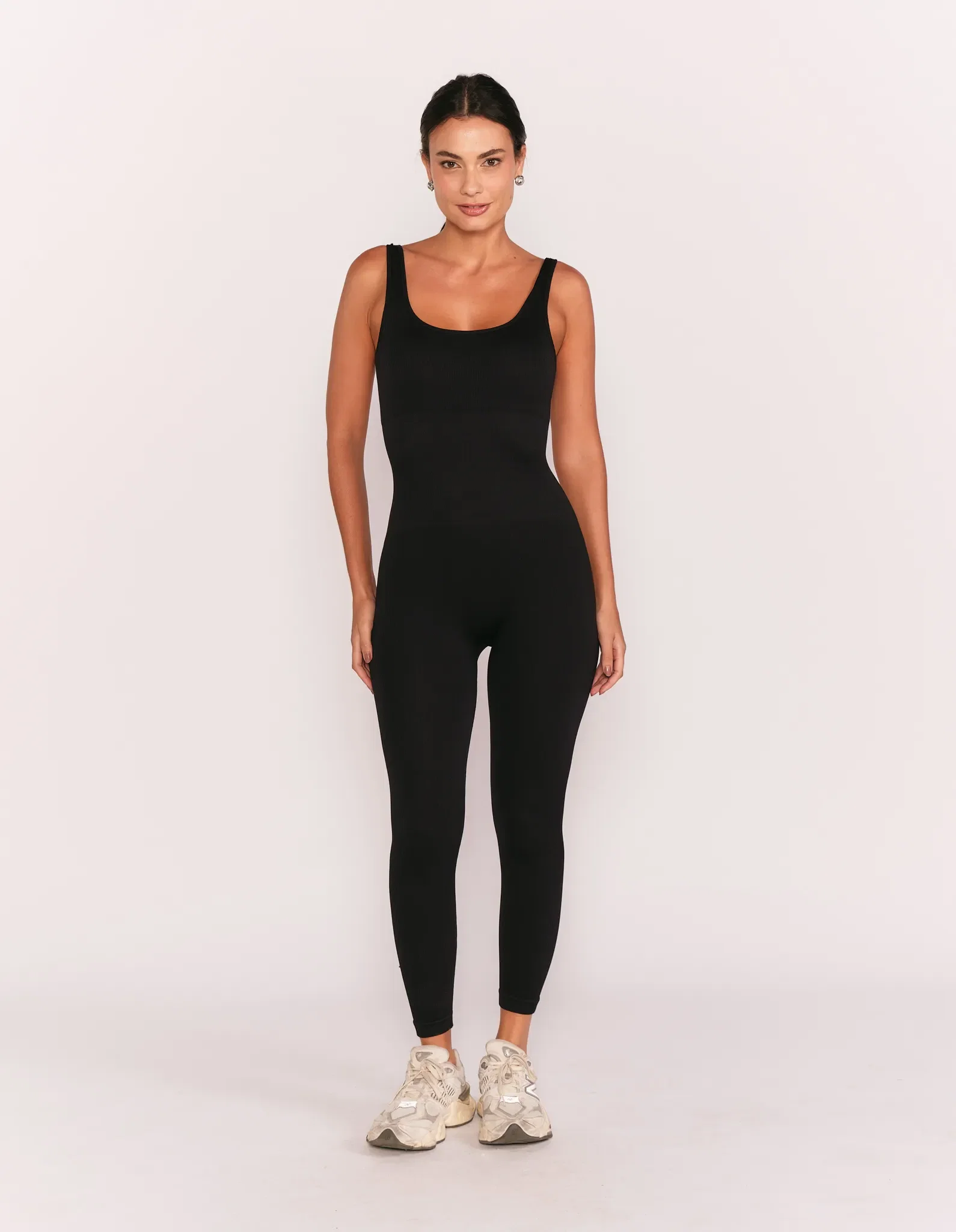 Macacão Alça Larga Seamless - Preto