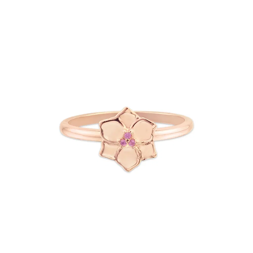 Anel Life Flora Narciso em Liga Rosé com Banho de Ouro Rosé 18k