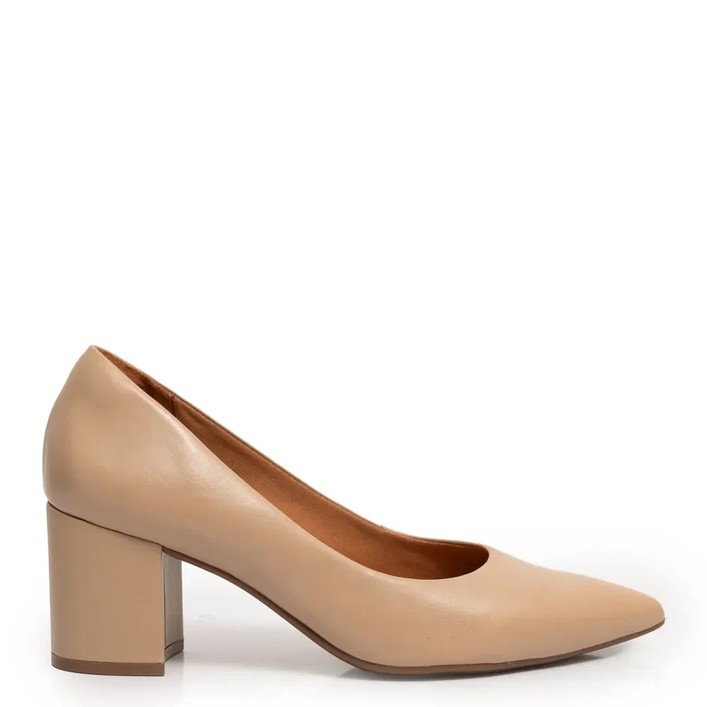 Scarpin Nude Couro