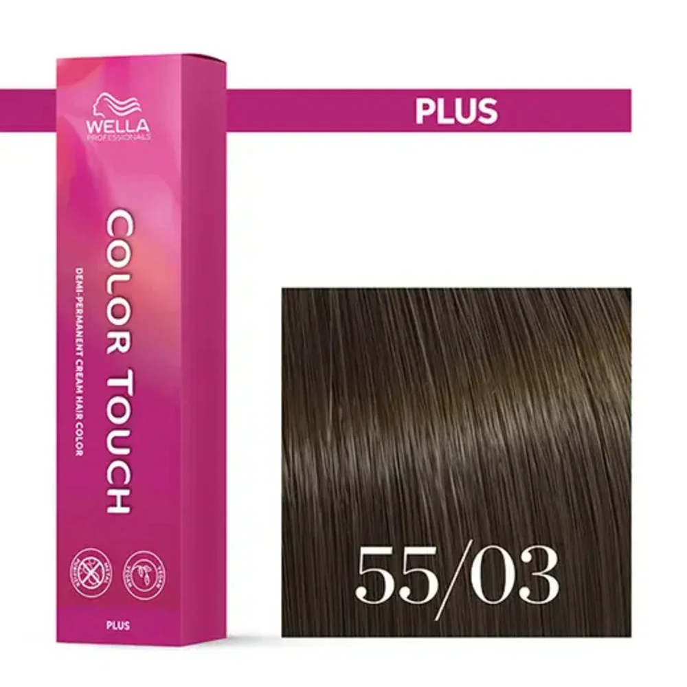 Tonalizante Wella Color Touch Plus 55/03 Castanho Claro Intenso Natural Dourado