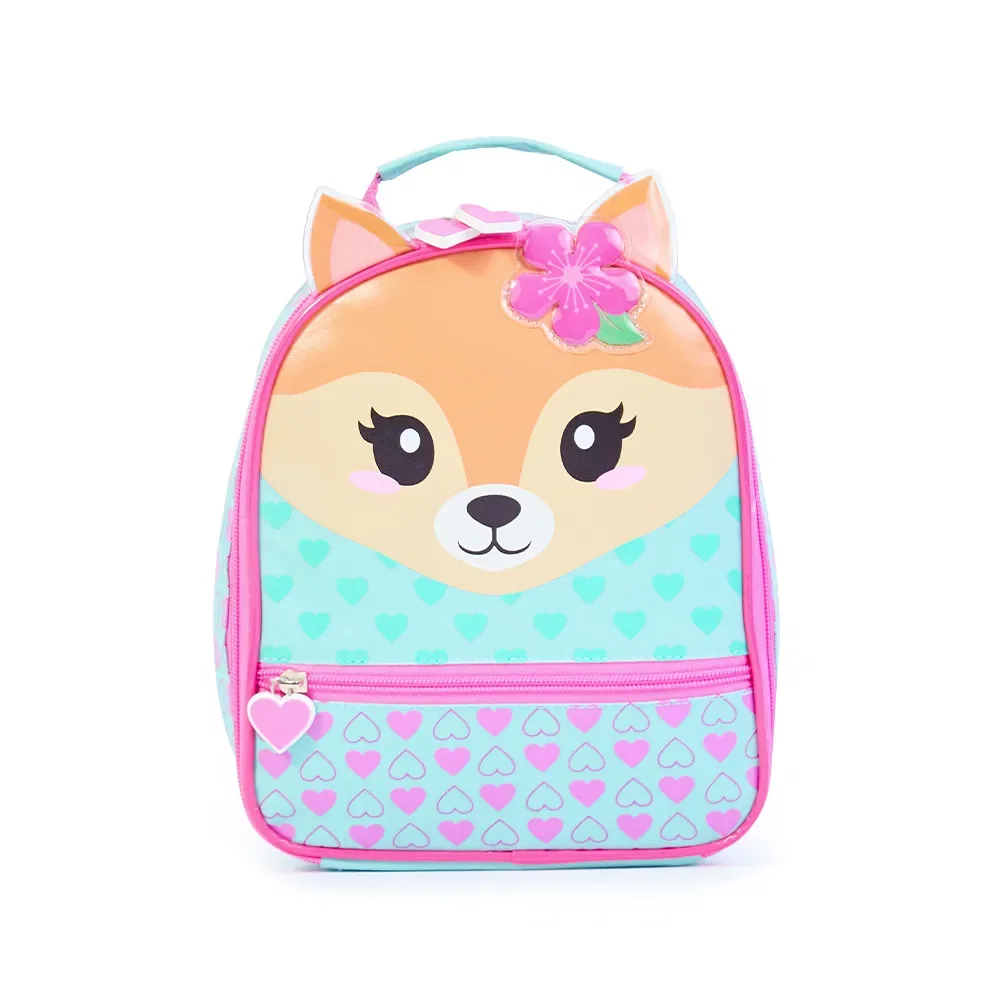 Lancheira Térmica Pets Raposa Infantil Pré Escolar Verde Clara