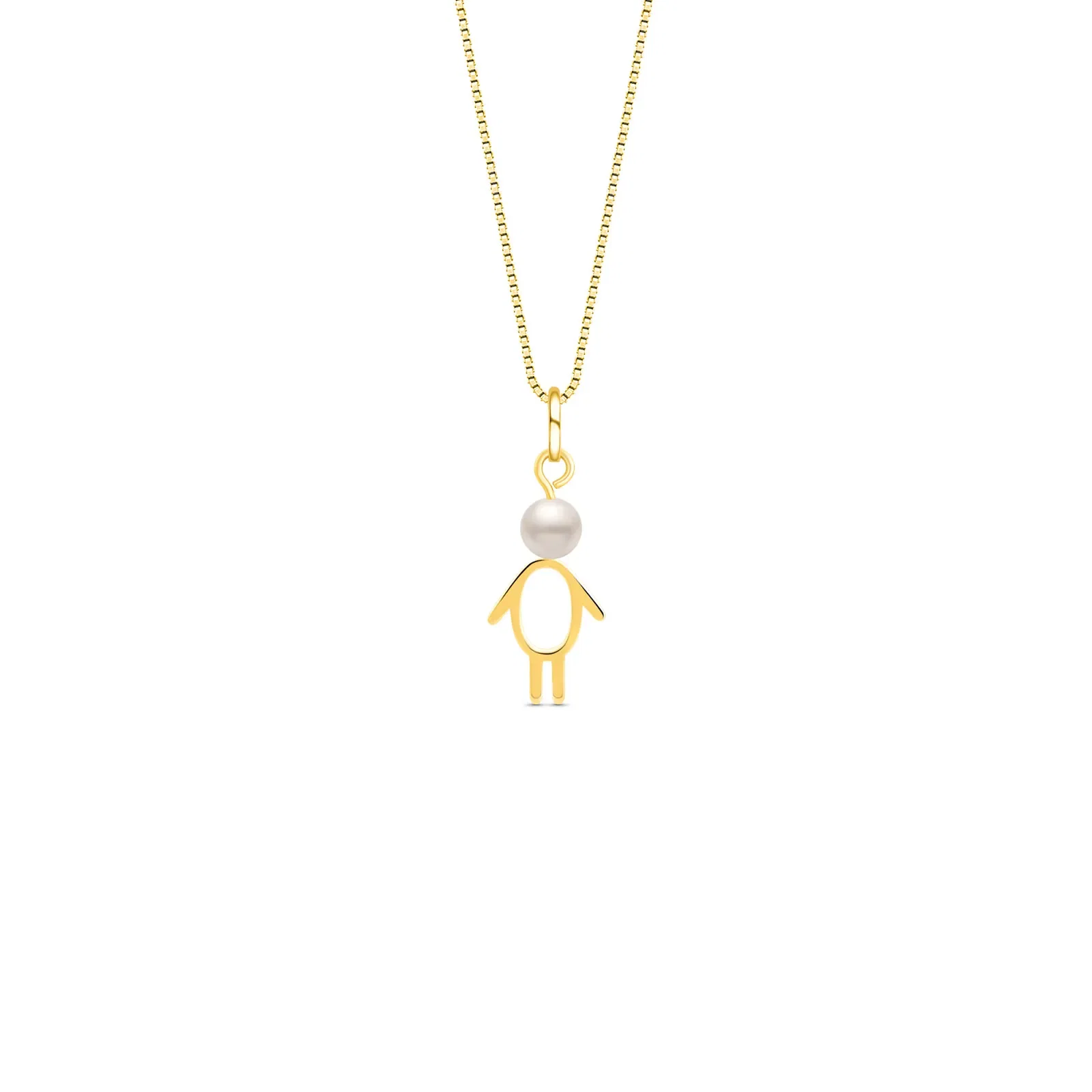 Pingente Menino em Ouro Amarelo 18k com Pérola — imagem 1