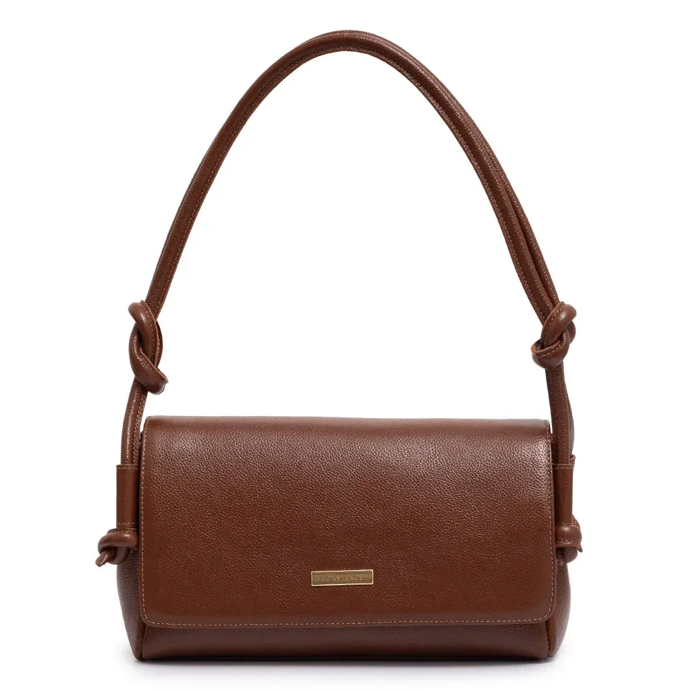 Bolsa Ombro Couro Nó Marrom