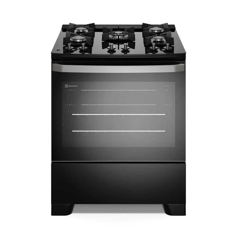 Fogão 5 bocas Electrolux Preto Efficient Mesa de Vidro, PerfectCook e Grades de Ferro (FE5GB) — imagem 1