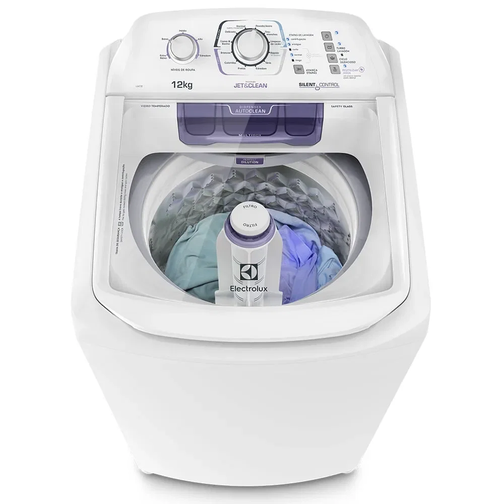 Máquina de Lavar Electrolux 12kg Branca Turbo Economia Silenciosa com Cesto Inox (LAC12) — imagem 1