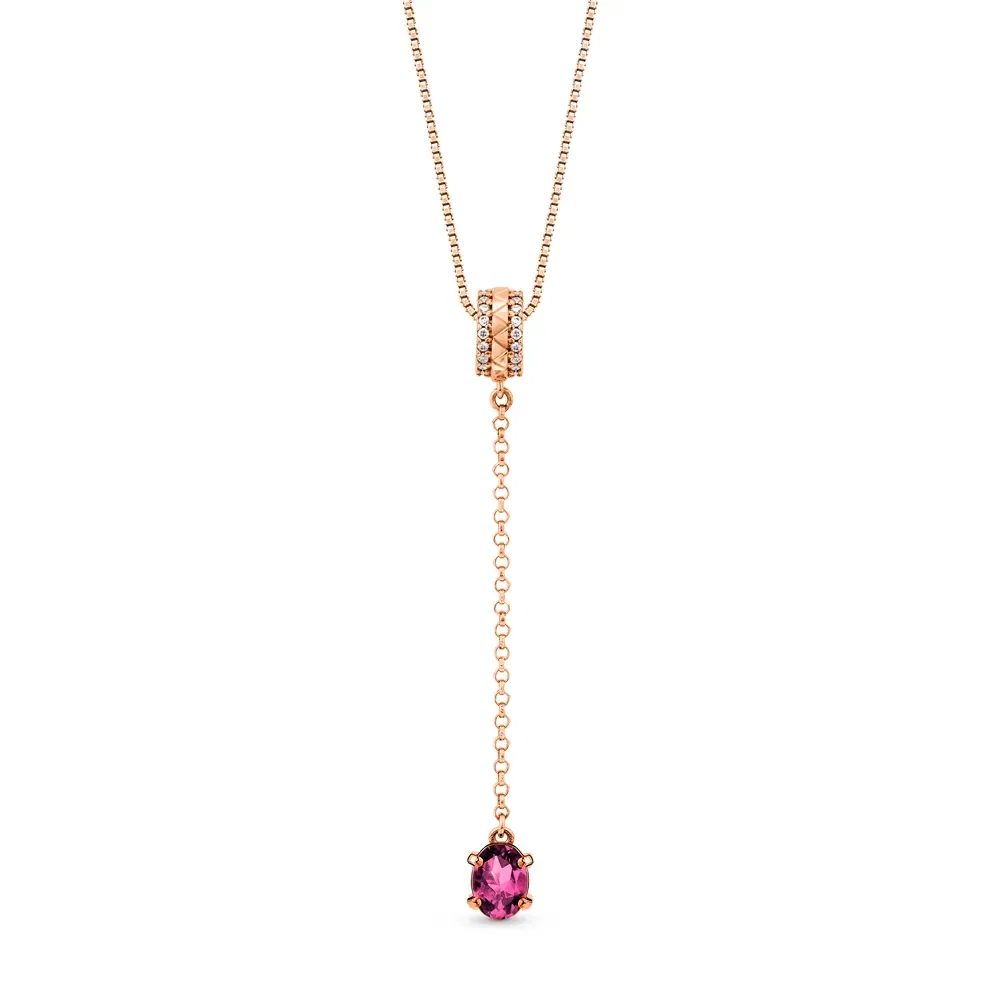 Pingente Icona em Ouro Vivara 18k com Rodolita e Diamantes, 55mm — imagem 1