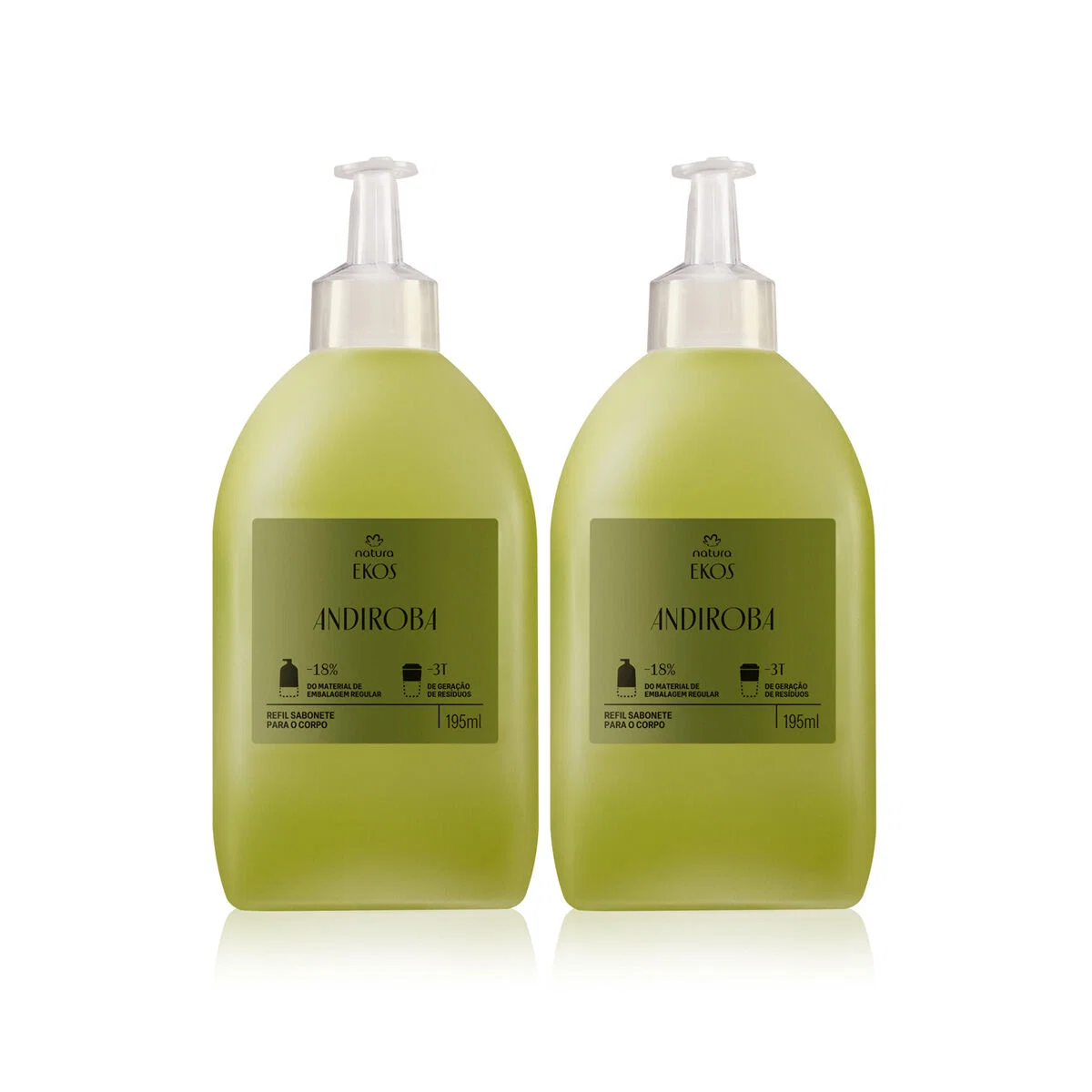 Kit Ekos Refil de Sabonete Líquido para o Corpo Andiroba 2 unidades de 195 ml