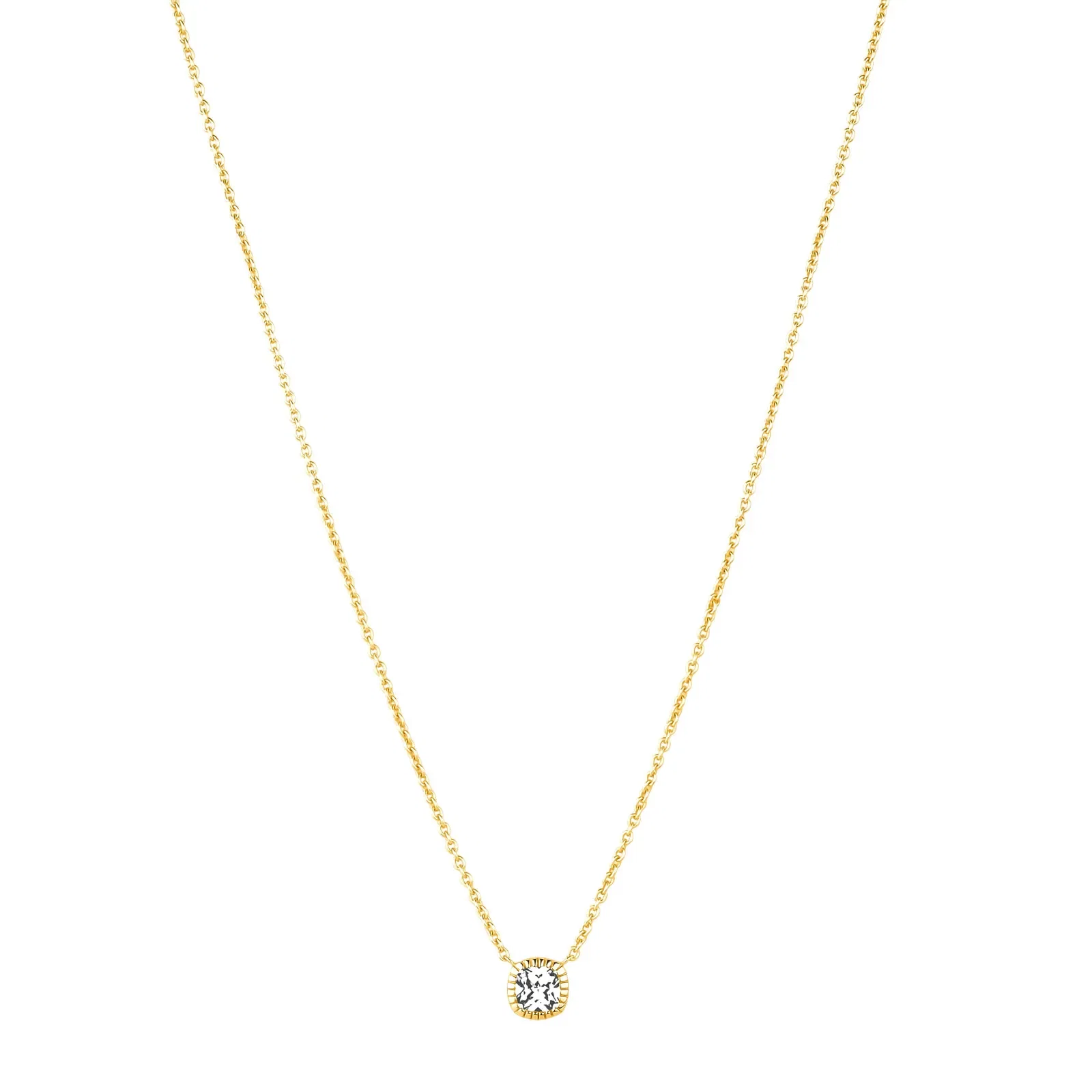 Colar Life Una II em Prata 925 com Banho de Ouro Amarelo 18k e Pedras Incolores, 45cm — imagem 1
