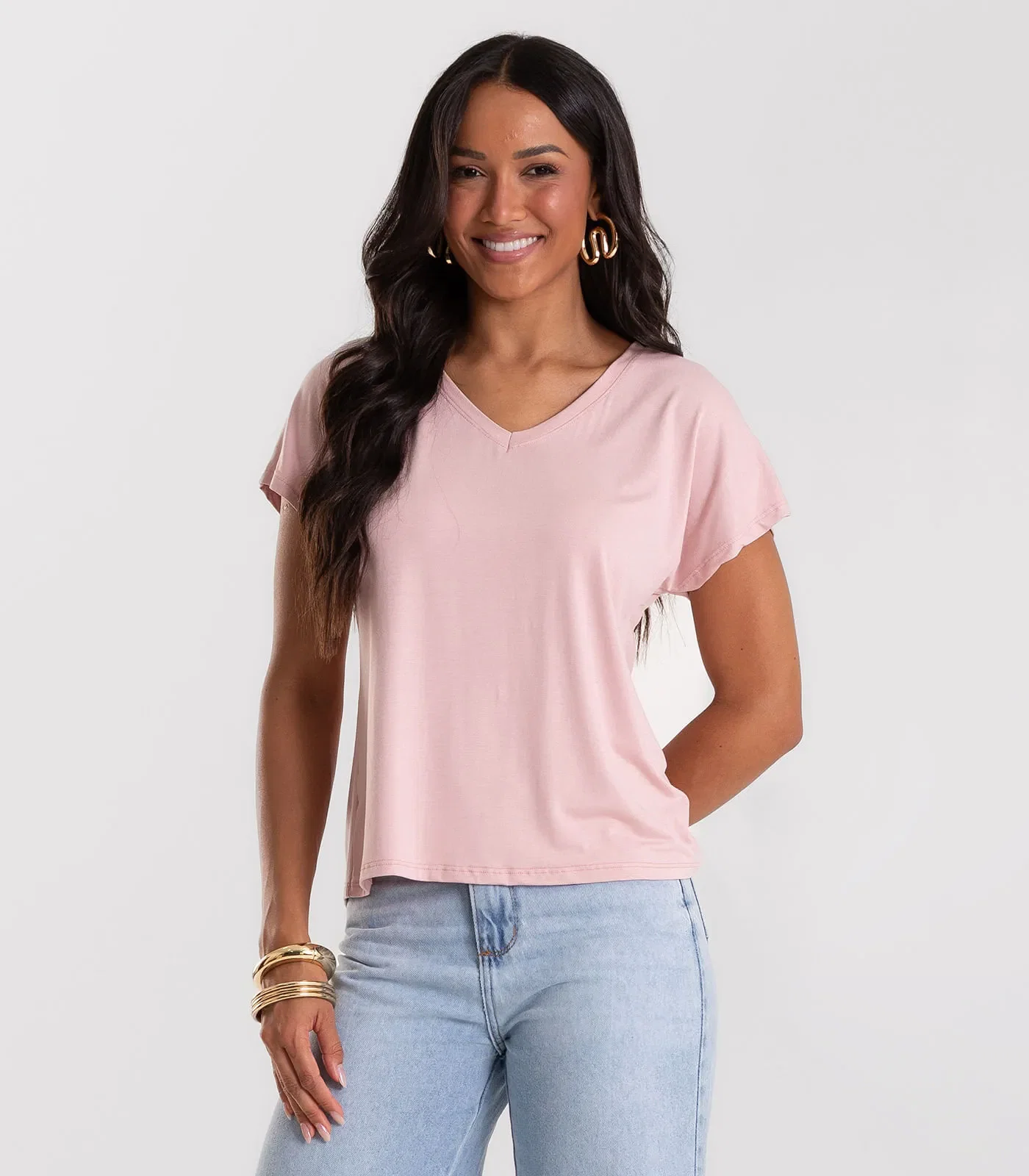 Blusa Feminina Viscotorcion Rovitex Rosa