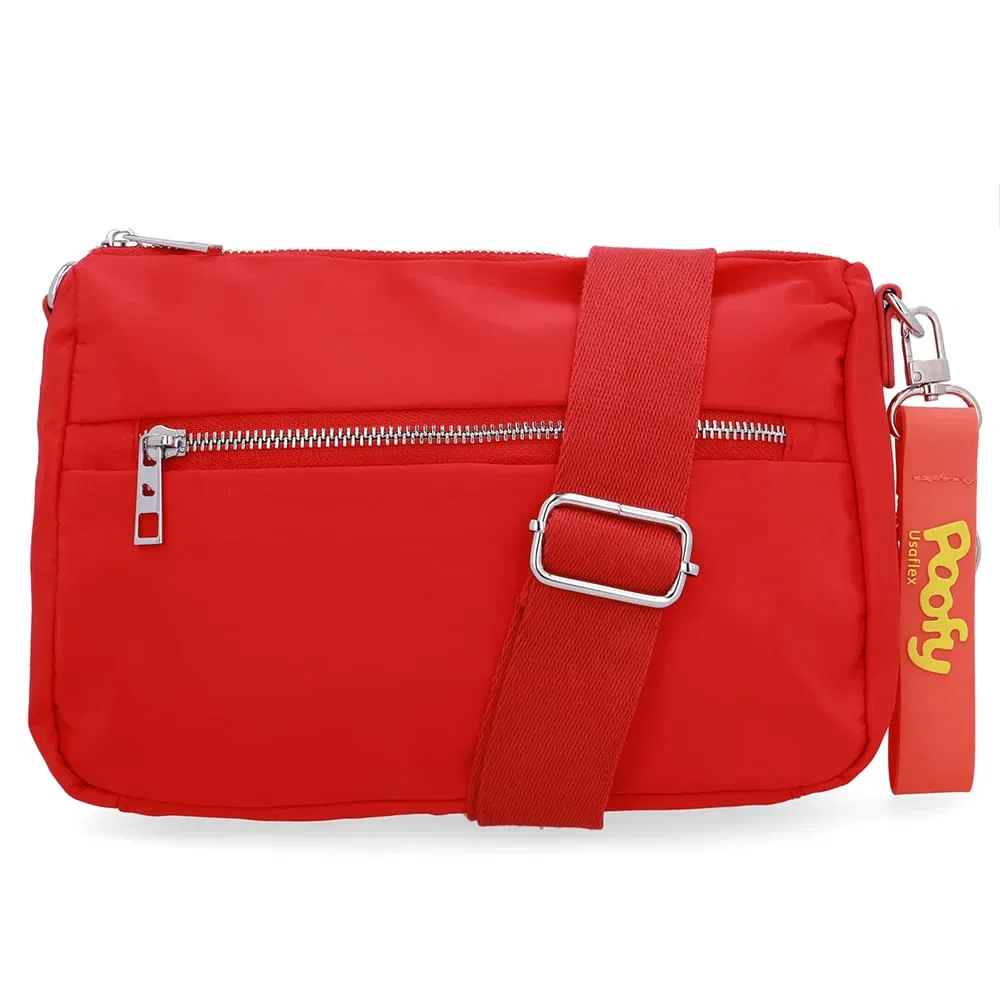 Bolsa Tiracolo Poofy Nylon Vermelha Bolso — imagem 1