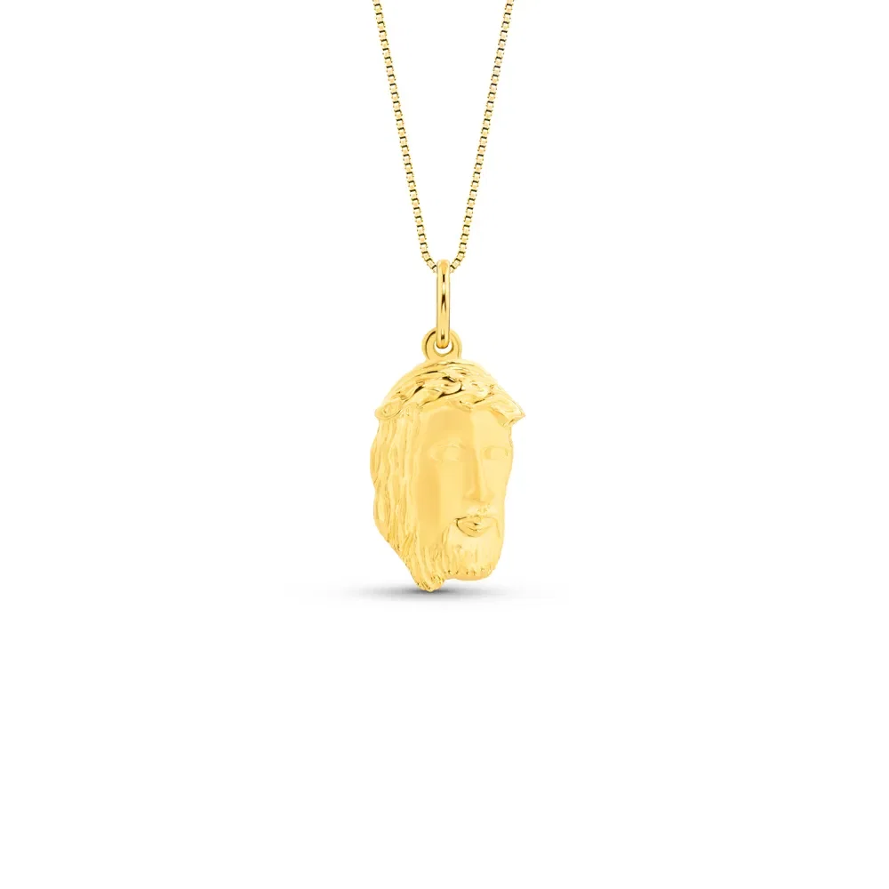 Pingente Medalha Face de Cristo em Ouro Amarelo 18k, 21mm — imagem 1