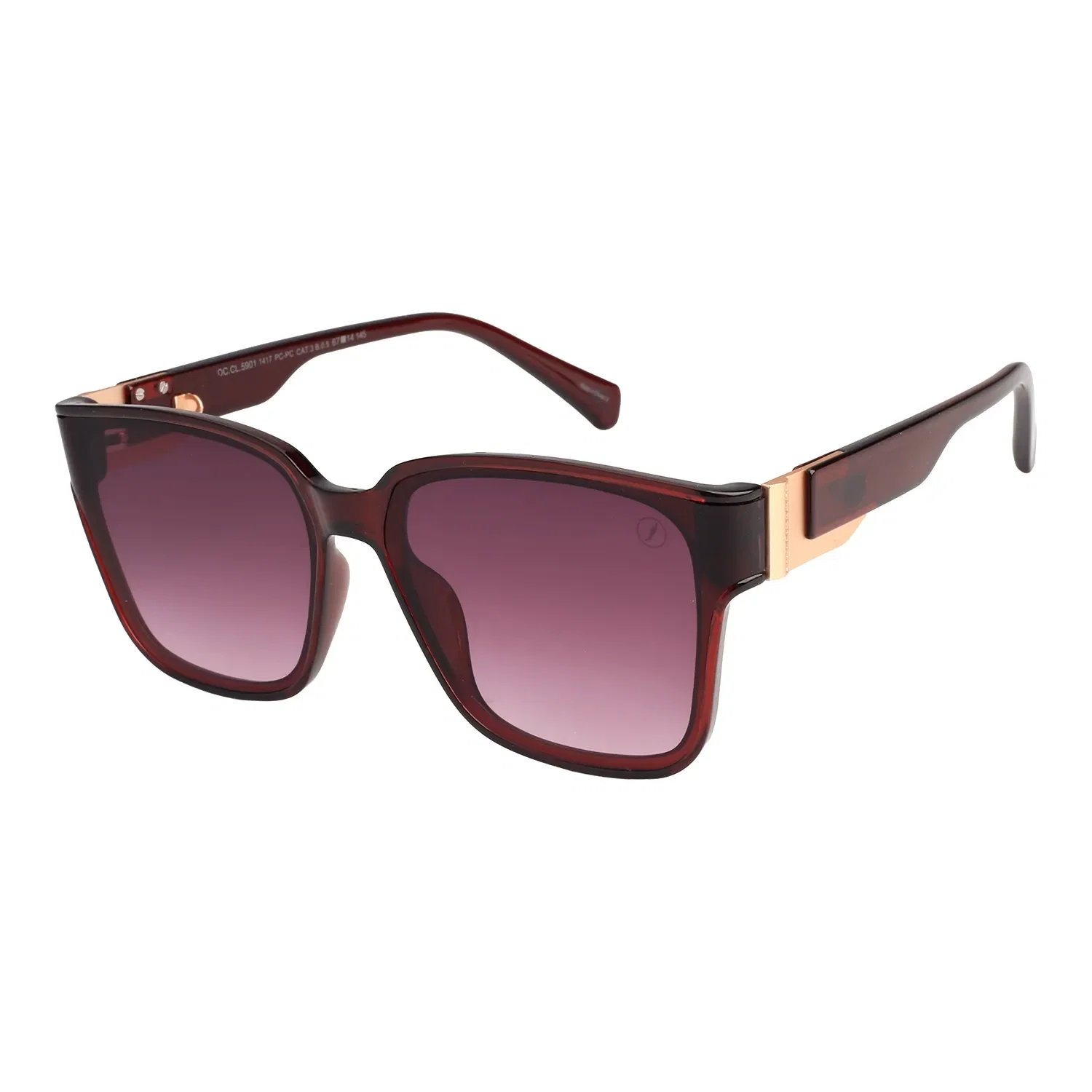 Óculos de Sol Feminino Bended Lenses Quadrado Vinho — imagem 1