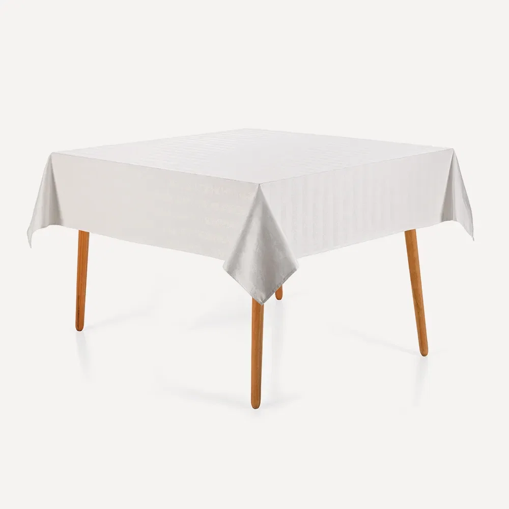 Toalha de Mesa Quadrada 8 Lugares Campestre Branco — imagem 1