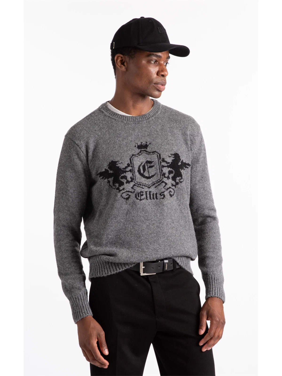 Tricot Snug Emblem Sweater Cinza Medio