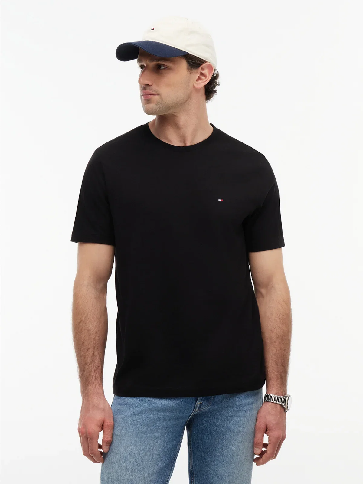 Camiseta TOMMY HILFIGER em Algodão Pima com Gola C — imagem 1
