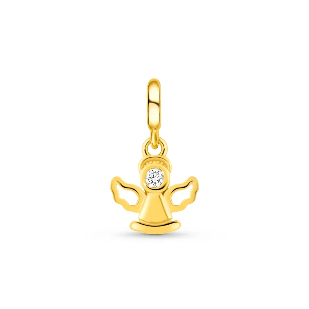 Pingente Life Religião Anjo em Prata 925 com Pedra Incolor — imagem 1