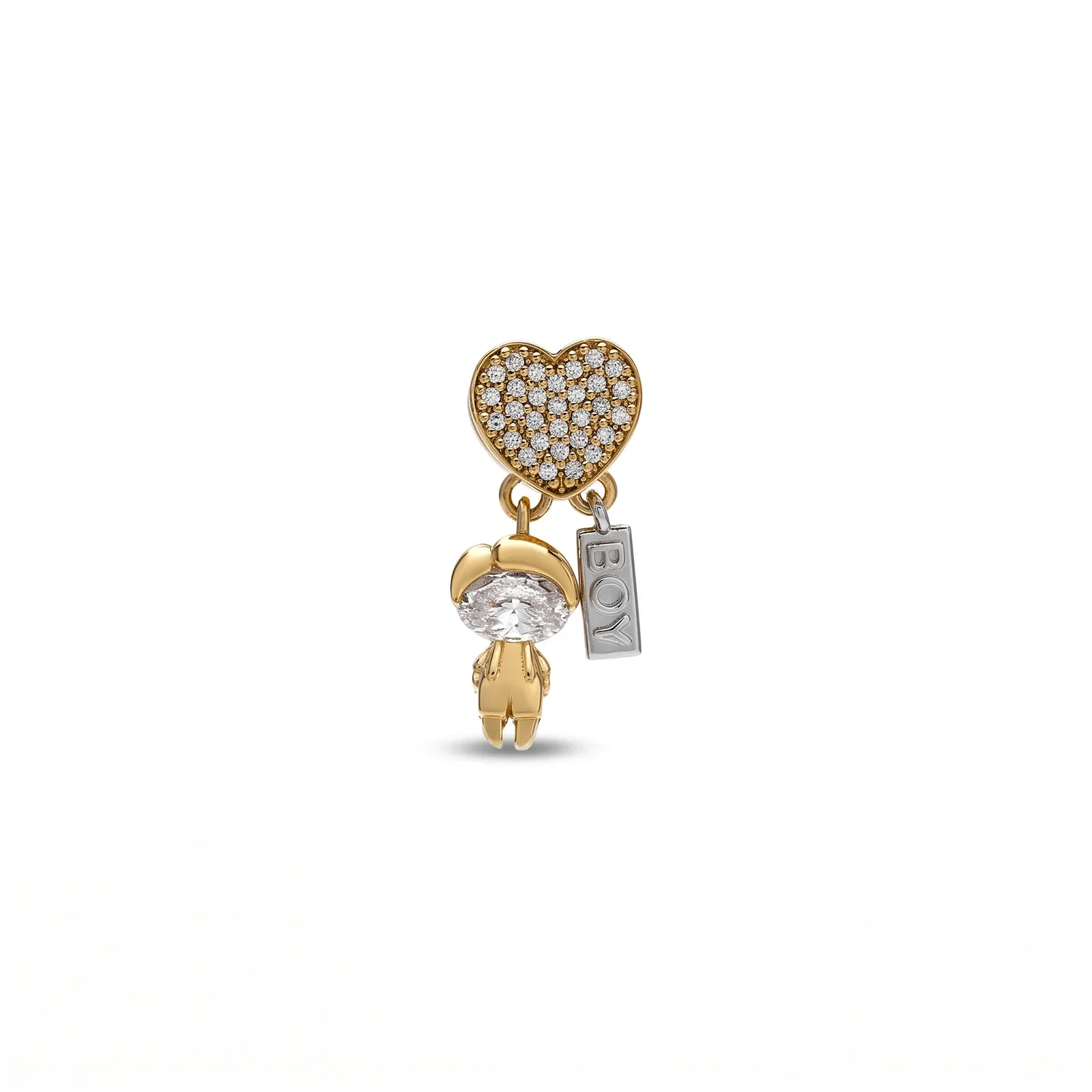 Pingente Life Menina em Prata 925 com Banho de Ouro 18k e Zircônia Incolor — imagem 1