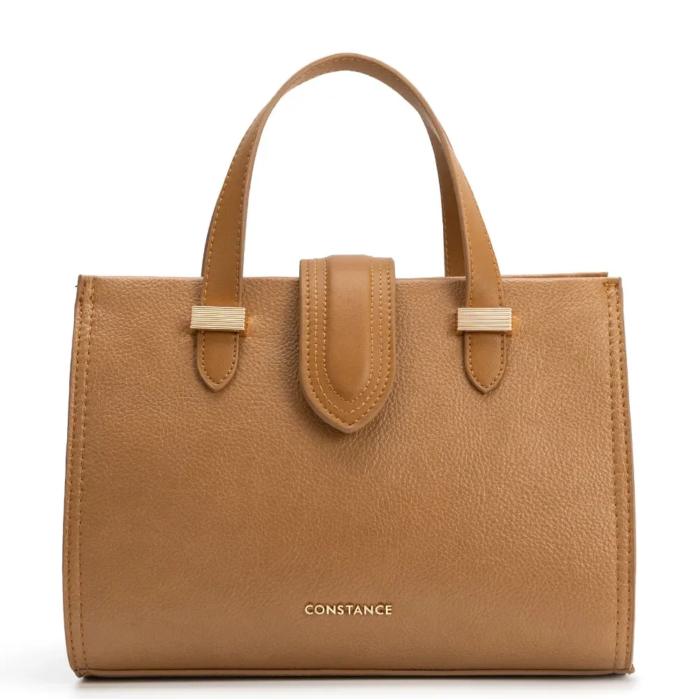 Bolsa Tote Bicolor Lapela Bege